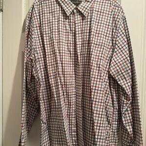 Eddie Bauer Red and Blue Plaid Button Down Men's Shirt